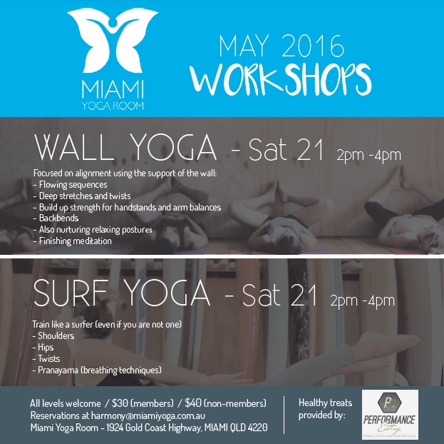 Surf Yoga Workshop - Saturday, May 28. Time: 2pm-4pm